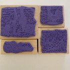 Stampin Up - Rubber Wood Block Stamp 4 Piece Set - Provencal - Retired 2005 New