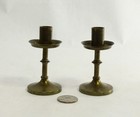   18th 19th C Pair Of Diminutive Candlesticks Candleholders Doll House Miniature