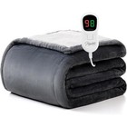 Heated Electric Blanket Flannel Sherpa Ul Certified 10 Heat Levels Auto Shut Off