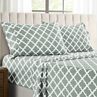 Bed Sheet Set 4 Piece Microfiber Printed Sheets Deep Pocket Ultra Soft Bedsheets