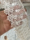 27x3 Antique French Lace Trim C1900 Handmade Bobbin Lace Floral Design