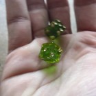 Vintage Mid Century Apple Green Bakelite-translucent Dice Set Of 2 - 1 2 Inch J1