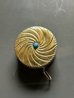 Vtg Retractable Fabric Sewing Tape Measure Round Celluloid Metal West Germany 3