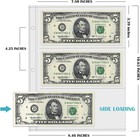 50 Sheets Currency Pages 3 Pockets Paper Money Protectors For 3 Ring Binders
