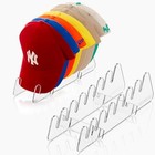 Baseball Hat Stand For Tabletop - Adjustable Width  Holds 2 Pack Transparent