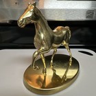 Rare Vintage Heavy Gold Tone Brass Horse Figurine Sculpture Italy