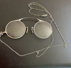 Antique Ao Foldable Pince Nez 1 10 12k White Gold Eyeglasses Necklace Chain Case