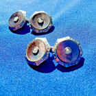 Original Vintage Krementz Art Deco Engraved Pearl Cuff Links Octagon Design