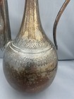 Antique Persian Middle East Tinned Copper Ewer Hand Engraved Water Pitcher 14   