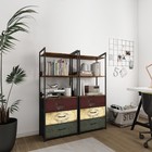 Vertical Bookshelf With 3 Drawers  Narrow Bookcase With Shelves  Wood Storage   