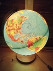 Vintage World Globe Lamp Replogle World Horizon Series 12    Diameter Wood Base