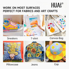 Fabric Paint Set For Clothes     12 Vibrant Colors Textile Paint With 6 Brushes  