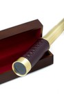 Brass leather-sheathed Nautical Telescope W  Wood Presentation Box 25x30