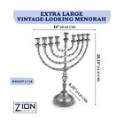 Extra Large Traditional Chanukah Menorah Use With Thick Shabbat Candles Or Oi   