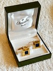 Mint Christofle Paris Vintage Cufflinks Gold Vermeil   Blue Sodalite New Old Sto