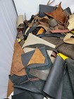 Vintage 5 Pound Lot Box Mixed Colors Leather Scrap Pieces Crafting Leatherwork 