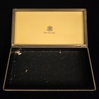 Vintage Evans Cigarette Box Hand Enameled Brass Guilloche Lid