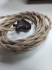8  Tan Braided Cloth Covered Wire   Plug  Vintage Style Lamp Cord