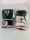 Title Gel Enforced Lining Boxing Gloves Black White Red Genuine Leather Size L