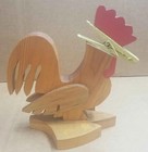 Handmade Wooden Rooster Recipe- Note Holder  Desk Organizer Cottage Core