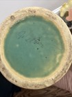 Weller 1930s Vintage Art Deco Pottery Mottled Matte Green Blue Ceramic Vase