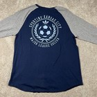 Adidas Mens L Blue Gray Sporting Kansas City Mls Soccer Raglan Sleeve Jersey Nwt