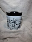 Maxwell House Milk Glass Winter Scene Coffee Canister With Lid