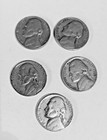 5 Vintage And Rare    usa 5 Cent Nickles     Circulated Nc123