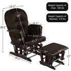 Baby Nursery Relax Rocker Rocking Chair Glider   Ottoman Set W  Cushion Brown