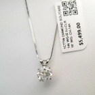  9000 1 05ct Genuine Diamond Solitaire Pendant Necklace 14k White Gold  Gia
