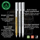 Martcolor Gold Silver White Gel Pens  1mm Fine Point Gel Ink Pen Opaque Archival