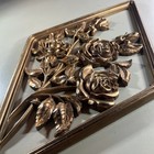 Vintage Mid Century Syroco Diamond Four Seasons Gold Floral Decor Wall Plaque
