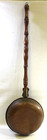 Antique Victorian Copper brass Bed Warmer W  Long Wood Handle   Long Star Design