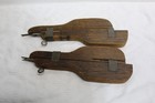Vintage Lot Of 2  Rug Shuttle Primitive Wood Handle Hook Hooking Needle Tool