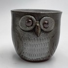 Mino Ware Style Japanese Pottery Owl Tea  coffee Mug Cup Sprig Stoneware Japan