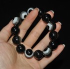 4 2  Rare Old Tibetan Buddhism Natural Agate Dzi Eye Amulet Prayer Bead Bracelet