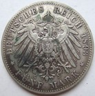 Pi  ce De Monnaie Empire 5 Mark Villa Hans  atique Hamburg 1893 J En