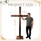 76 Inch Extra Large Wood Stand Religious Cross For Yard Wooden Church Wall Cr   