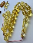 Natural Baltic Amber 24g  Islamic Prayer Rosary Egg Yolk 33 Barrel Beads Tasbih