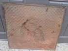 Antique Victorian Cast Iron Fireplace Cover Figural Garden Scene 20 x18 5 
