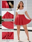 Women s Red Skater Skirt 5xl Plus Short Pull-on Elastic Waist Stretch Knit