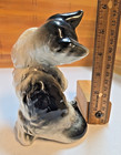 Vintage Black white Porcelain Kitten Figurine  6   Japan