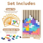 Wooden Montessori Russian Blocks Puzzle  3d Stacking Brain Teaser Toy  Colorf   