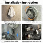 3 Pack Suction Cup Shower Caddy  Black Shower Shelves No Drilling With Movabl   