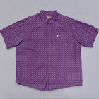 Ariat Men Purple 2xl Button Down Shirt Short Sleeve Western Geometric