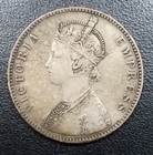 1882 India-british One Rupee Dot-bombay  Queen Victoria  917 Silver Coin Km 492