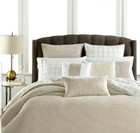 Hotel Collection Waffle Weave Quilted Cotton Linen White   Euro   Pillow Sham