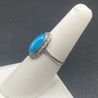 Southwestern Stu Y  Sterling Silver Turquoise Ring - Size 7