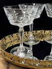 Vintage Champagne Coupe Cut Glass Sherbet Cocktail Glasses Martini Set 4 Mcm