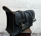 Vintage British Rail Drivers Black Leather Work Bag